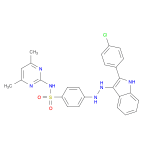 4-(2-(2-(4-Chlorophenyl)-1H-indol-3-yl)hydrazinyl)-N-(4,6-dimethylpyrimidin-2-yl)benzenesulfonamide