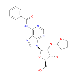 Adenosine, N-benzoyl-2'-O-(tetrahydro-2-furanyl)-, (R)-