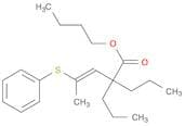 3-Pentenoic acid, 4-(phenylthio)-2,2-dipropyl-, butyl ester, (E)-