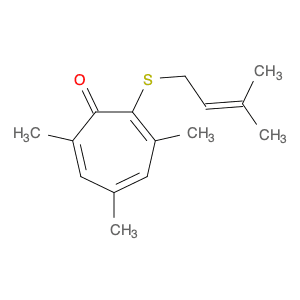 2,4,6-Cycloheptatrien-1-one, 3,5,7-trimethyl-2-[(3-methyl-2-butenyl)thio]-
