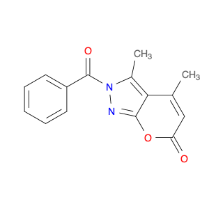 Pyrano[2,3-c]pyrazol-6(2H)-one, 2-benzoyl-3,4-dimethyl-