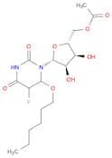 Uridine, 5-fluoro-6-(hexyloxy)-5,6-dihydro-, 5'-acetate