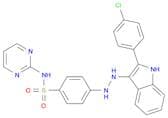 4-(2-(2-(4-Chlorophenyl)-1H-indol-3-yl)hydrazinyl)-N-(pyrimidin-2-yl)benzenesulfonamide