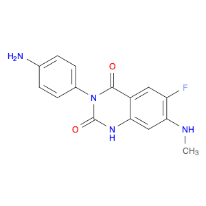 3-(4-Aminophenyl)-6-fluoro-7-(methylamino)quinazoline-2,4(1H,3H)-dione
