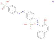 Benzenesulfonic acid, 2-[2-(2-hydroxy-1-naphthalenyl)diazenyl]-5-[2-(4-sulfophenyl)diazenyl]-, sod…