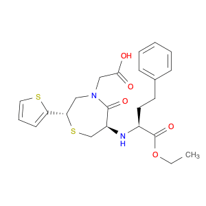 2-((2S,6R)-6-(((S)-1-Ethoxy-1-oxo-4-phenylbutan-2-yl)amino)-5-oxo-2-(thiophen-2-yl)-1,4-thiazepan-…