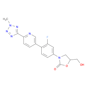 (S)-3-(3-fluoro-4-(6-(2-Methyl-2H-tetrazol-5-yl)pyridin-3-yl)phenyl)-5-(hydroxyMethyl)oxazolidin-2…