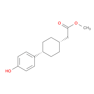 Cyclohexaneacetic acid, 4-(4-hydroxyphenyl)-, methyl ester, cis-
