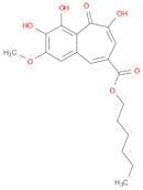 5H-Benzocycloheptene-8-carboxylic acid, 3,4,6-trihydroxy-2-methoxy-5-oxo-, hexyl ester