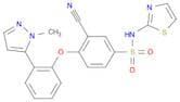 3-Cyano-4-[2-(1-methyl-1H-pyrazol-5-yl)phenoxy]-N-2-thiazolyl-benzenesulfonamide