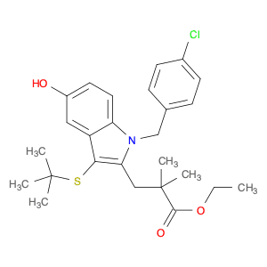 ethyl 3-[3-(tert-butylsulfanyl)-1-[(4-chlorophenyl)methyl]-5-hydroxy-1H-indol-2-yl]-2,2-dimethylpr…