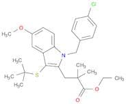 ethyl 3-[3-(tert-butylsulfanyl)-1-[(4-chlorophenyl)methyl]-5-methoxy-1H-indol-2-yl]-2,2-dimethylpr…