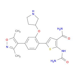 2-[(Aminocarbonyl)amino]-5-[4-(3,5-dimethyl-4-isoxazolyl)-2-[(3S)-3-pyrrolidinyloxy]phenyl]-3-thio…