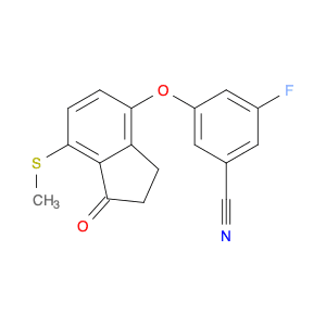 Benzonitrile, 3-[[2,3-dihydro-7-(methylthio)-1-oxo-1H-inden-4-yl]oxy]-5-fluoro-