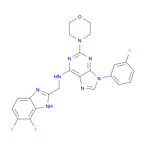 N-((4,5-difluoro-1H-benzo[d]imidazol-2-yl)methyl)-9-(3-fluorophenyl)-2-morpholino-9H-purin-6-amine