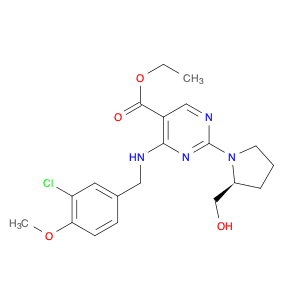 5-​Pyrimidinecarboxylic acid, 4-​[[(3-​chloro-​4-​methoxyphenyl)​methyl]​amino]​-​2-​[(2S)​-​2-​(h…