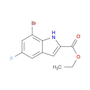 1H-​Indole-​2-​carboxylic acid, 7-​bromo-​5-​fluoro-​, ethyl ester