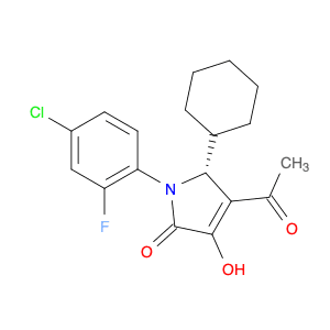 2H-Pyrrol-2-one, 4-acetyl-1-(4-chloro-2-fluorophenyl)-5-cyclohexyl-1,5-dihydro-3-hydroxy-, (5R)-