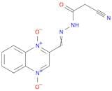 Acetic acid, cyano-, (2-quinoxalinylmethylene)hydrazide, N,N′-dioxide