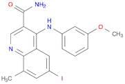 6-Iodo-4-((3-methoxyphenyl)amino)-8-methylquinoline-3-carboxamide hydrochloride