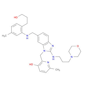 2-[[6-[[[2-(3-Hydroxypropyl)-5-methylphenyl]amino]methyl]-2-[[3-(morpholin-4-yl)propyl]amino]benzi…