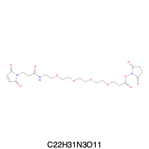 3-(2-Maleimidoethylcarbamoyl)-peg4-propionic acid N-hydroxysuccinimide ester