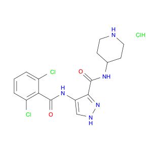 N-(4-piperidinyl)-4-(2,6-dichlorobenzoylamino)-1H-pyrazole-3-carboxamide  Hcl