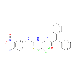 2,2-DIPHENYL-N-(2,2,2-TRICHLORO-1-[3-(4-FLUORO-3-NITROPHENYL)THIOUREIDO]ETHYL)ACETAMIDE