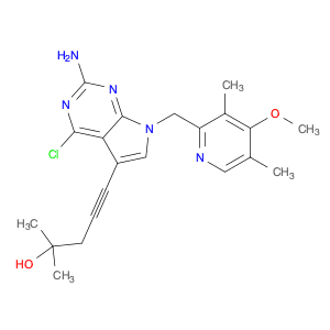 5-(2-Amino-4-chloro-7-((4-methoxy-3,5-dimethylpyridin-2-yl)methyl)-7H-pyrrolo[2,3-d]pyrimidin-5-yl…
