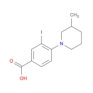 3-Iodo-4-(3-methylpiperidin-1-yl)benzoic acid