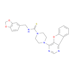 N-(1,3-benzodioxol-5-ylmethyl)-4-([1]benzofuro[3,2-d]pyrimidin-4-yl)piperazine-1-carbothioamide