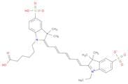 2-(7-(1-(5-Carboxypentyl)-3,3-dimethyl-5-sulfoindolin-2-ylidene)hepta-1,3,5-trien-1-yl)-1-ethyl-3,…