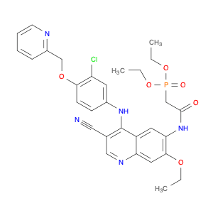 PHOSPHONIC ACID, P-[2-[[4-[[3-CHLORO-4-(2-PYRIDINYLMETHOXY)PHENYL]AMINO]-3-CYANO-7-ETHOXY-6-QUINOL…