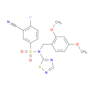 3-Cyano-N-(2,4-dimethoxybenzyl)-4-fluoro-N-(1,2,4-thiadiazol-5-yl)benzenesulfonamide