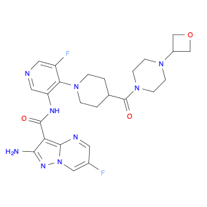 2-Amino-6-fluoro-N-[5-fluoro-4-[4-[[4-(3-oxetanyl)-1-piperazinyl]carbonyl]-1-piperidinyl]-3-pyridi…