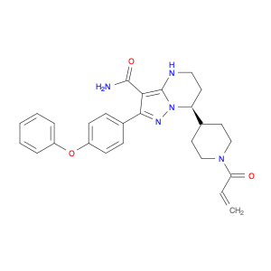 (7S)-2-(4-Phenoxyphenyl)-7-(1-(prop-2-enoyl)piperidin-4-yl)-4,5,6,7-tetrahydropyrazolo(1,5-a)pyrim…