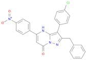 3-(4-Chlorophenyl)-5-(4-nitrophenyl)-2-(phenylmethyl)pyrazolo[1,5-a]pyrimidin-7(4H)-one