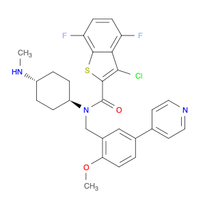 3-Chloro-4,7-difluoro-N-[[2-methoxy-5-(4-pyridinyl)phenyl]methyl]-N-trans-4-(methylamino)cyclohexy…