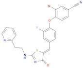 3-BROMO-4-[2-FLUORO-4-[[4-OXO-2-[[2-(PYRIDIN-2-YL)ETHYL]AMINO]-1,3-THIAZOL-5-(4H)YLIDENE]METHYL]PH…