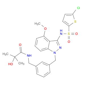 N-[[3-[[3-[[(5-chloro-2-thienyl)sulfonyl]amino]-4-methoxy-1H-indazol-1-yl]methyl]phenyl]methyl]-2-…