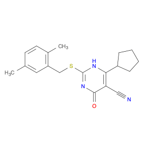 4-cyclopentyl-2-[[(2,5-dimethylphenyl)methyl]thio]-1,6-dihydro-6-oxo-5-pyrimidinecarbonitrile
