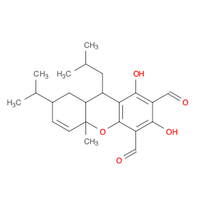 1H-Xanthene-5,7-dicarboxaldehyde, 2,4a,9,9a-tetrahydro-6,8-dihydroxy-4a-methyl-2-(1-methylethyl)-9…