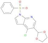 1H-Pyrrolo[2,3-b]pyridine, 4-chloro-5-(1,3-dioxolan-2-yl)-1-(phenylsulfonyl)-