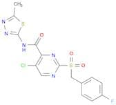 5-Chloro-2-((4-fluorobenzyl)sulfonyl)-N-(5-methyl-1,3,4-thiadiazol-2-yl)pyrimidine-4-carboxamide