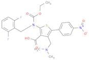 2-((2,6-Difluorobenzyl)(ethoxycarbonyl)amino)-4-((dimethylamino)methyl)-5-(4-nitrophenyl)thiophene…