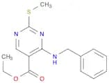 5-Pyrimidinecarboxylic acid, 2-(methylthio)-4-[(phenylmethyl)amino]-, ethyl ester