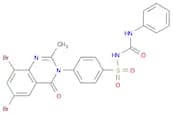 Benzenesulfonamide, 4-(6,8-dibromo-2-methyl-4-oxo-3(4H)-quinazolinyl)-N-[(phenylamino)carbonyl]-