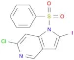 1H-Pyrrolo[3,2-c]pyridine, 6-chloro-2-iodo-1-(phenylsulfonyl)-