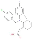 1H-Carbazole-1-acetic acid, 9-[(4-chlorophenyl)methyl]-6-fluoro-2,3,4,4a,9,9a-hexahydro-, (-)-