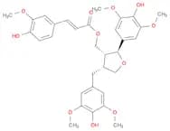 2-Propenoic acid, 3-(4-hydroxy-3-methoxyphenyl)-, [(2S,3R,4R)-tetrahydro-2-(4-hydroxy-3,5-dimethox…